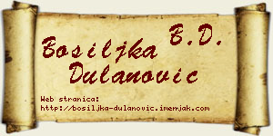 Bosiljka Dulanović vizit kartica